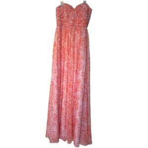 J Crew 100% Silk Dress Maxi 4 Special Occasion Wedding Guest Strapless Chiffon